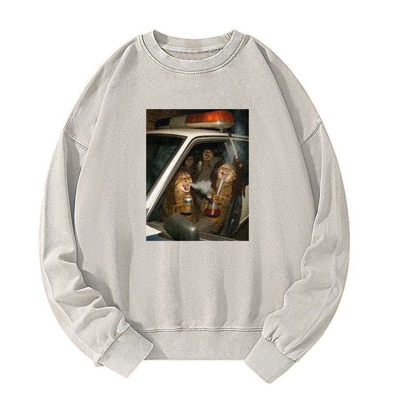 Party Patrol Cats Washed Sweatshirt