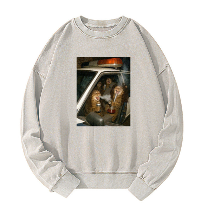 Party Patrol Cats Washed Sweatshirt