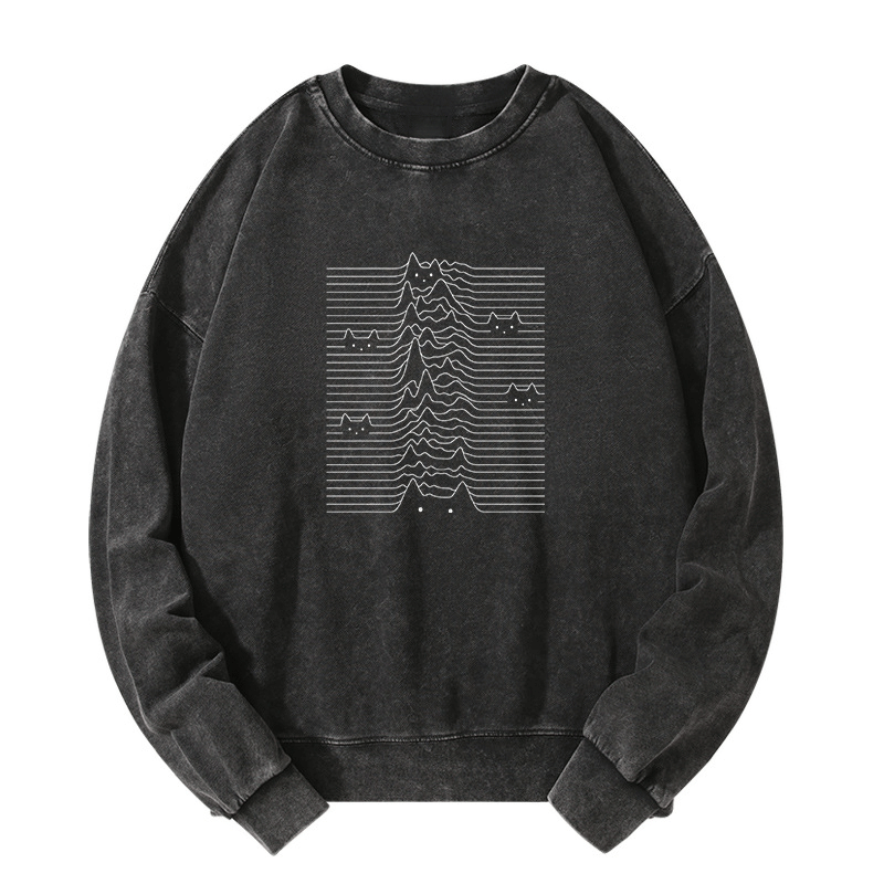 Waves of Cats Washed Sweatshirt
