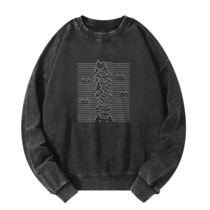 Waves of Cats Washed Sweatshirt