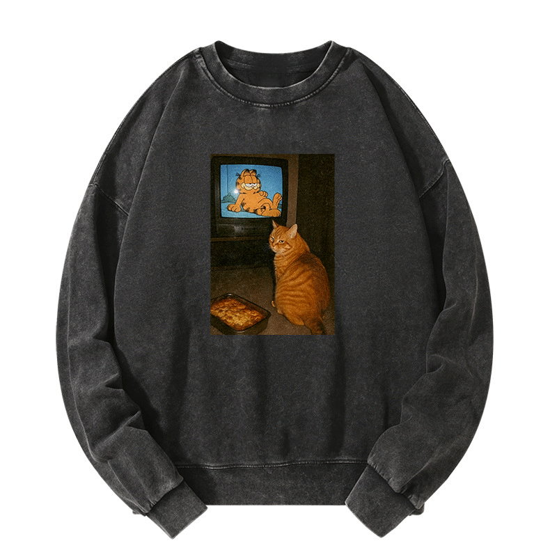 Garfield Fan Cat Washed Sweatshirt