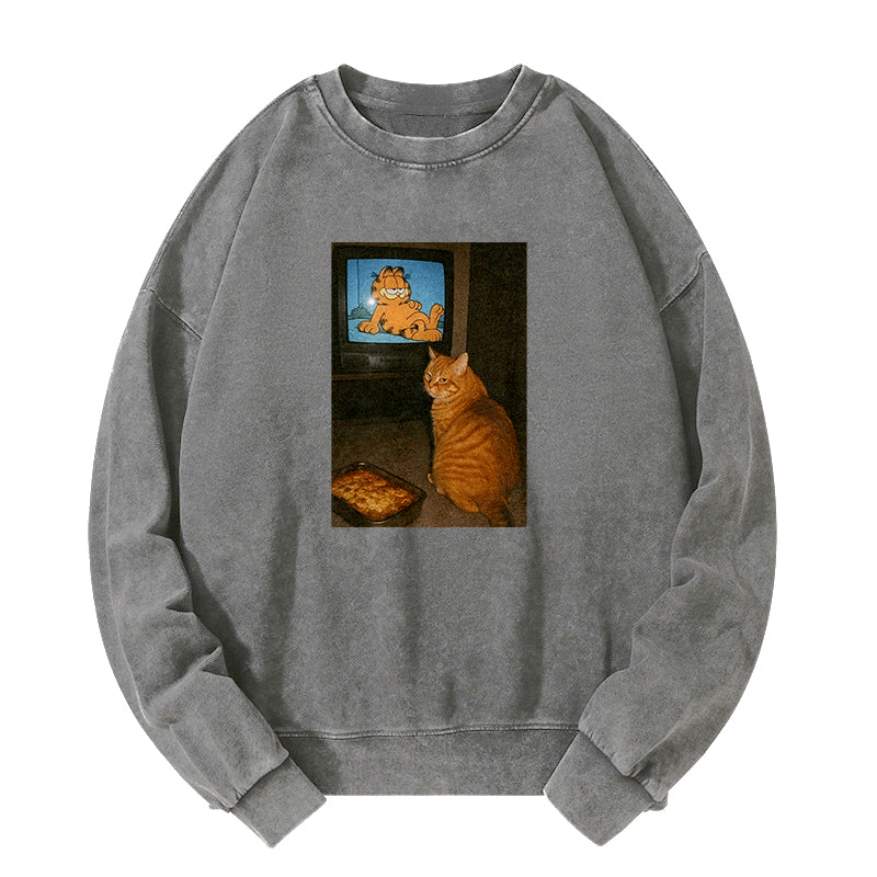 Garfield Fan Cat Washed Sweatshirt