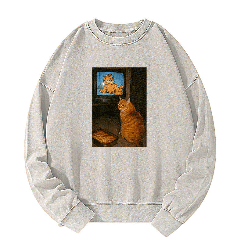 Garfield Fan Cat Washed Sweatshirt