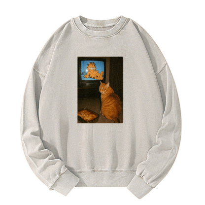 Garfield Fan Cat Washed Sweatshirt