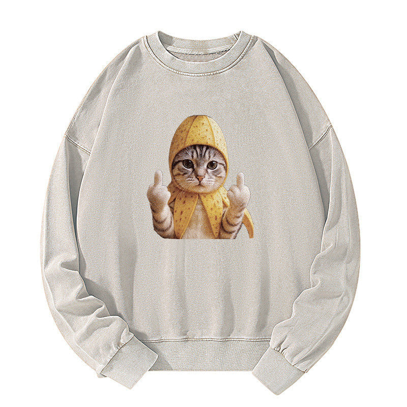 Banana Cat Supreme Washed Sweatshirt