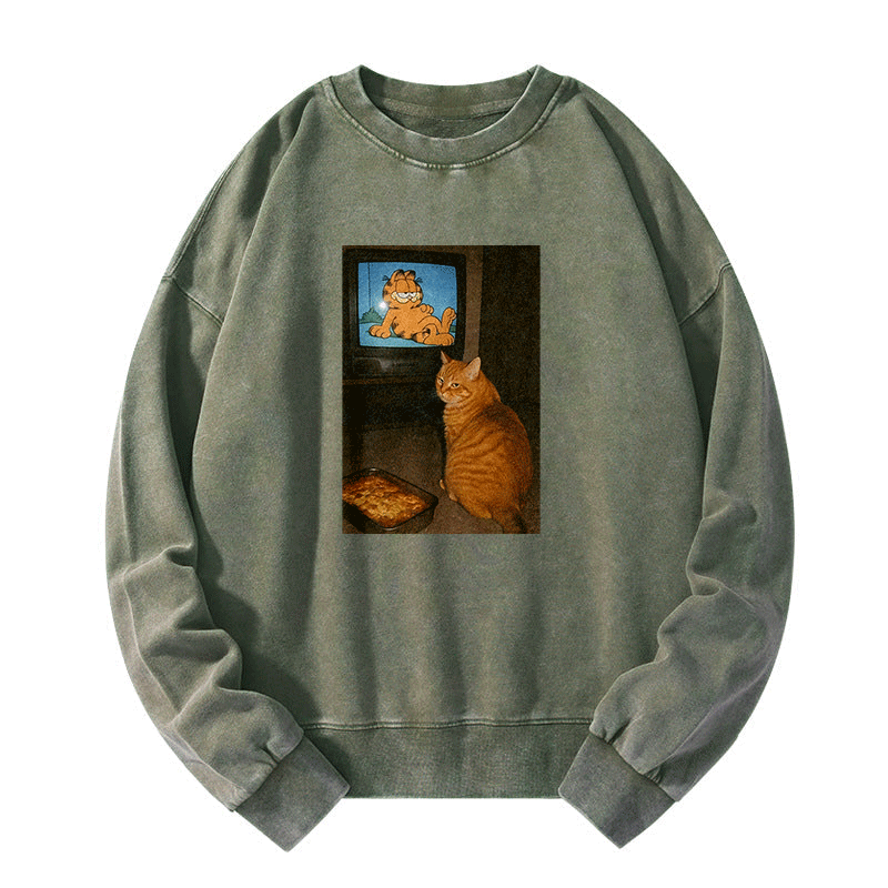 Garfield Fan Cat Washed Sweatshirt