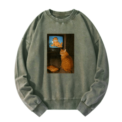 Garfield Fan Cat Washed Sweatshirt