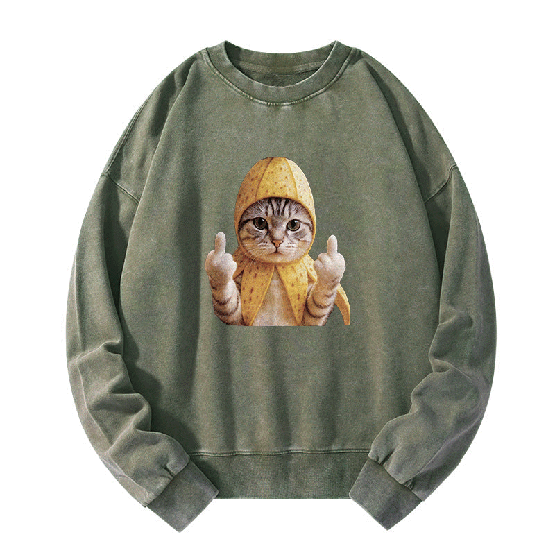 Banana Cat Supreme Washed Sweatshirt
