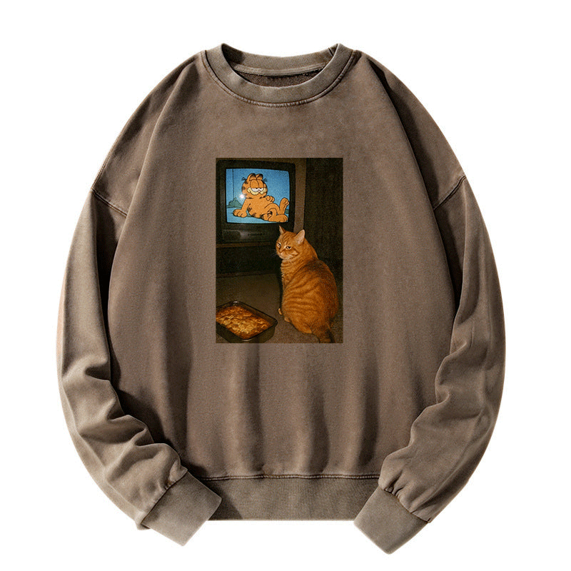 Garfield Fan Cat Washed Sweatshirt