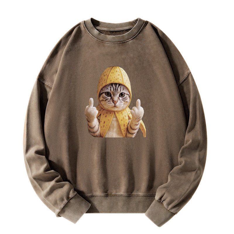 Banana Cat Supreme Washed Sweatshirt