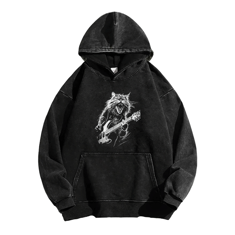 Rock Meowt Washed Hoodie