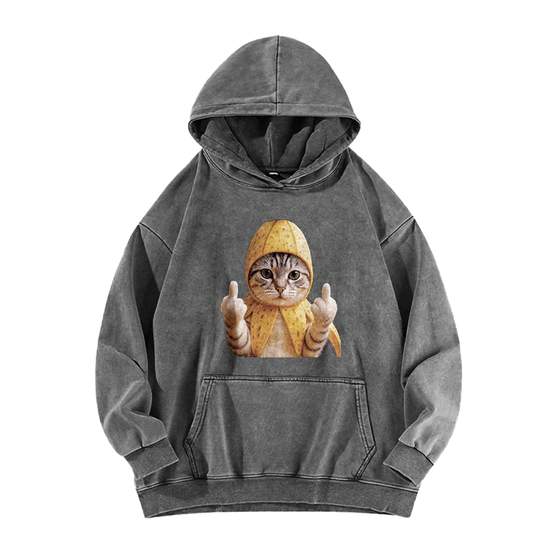 Banana Cat Supreme Washed Hoodie