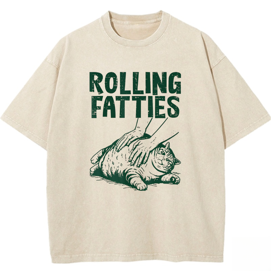 ROLLING FATTIES Washed T-shirt