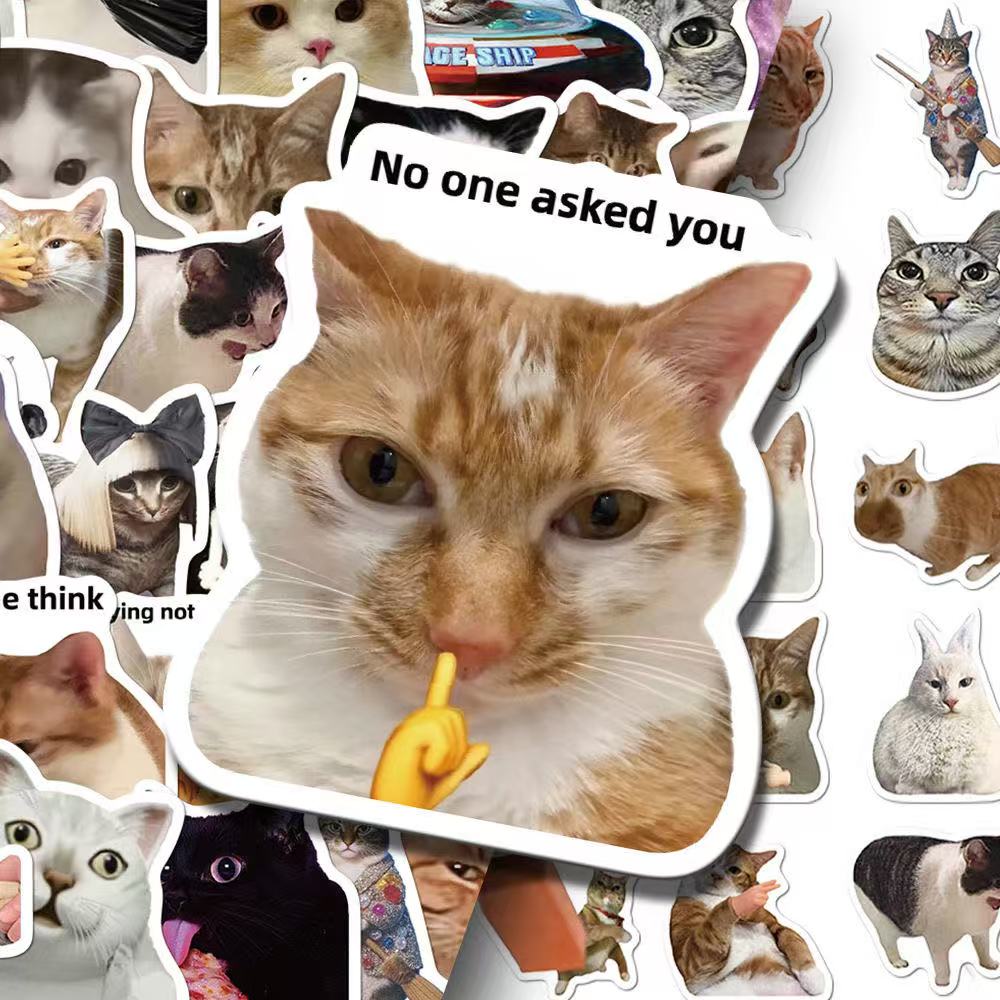 Wacky cat meme Stickers 100pcs