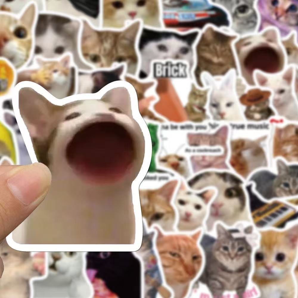 Wacky cat meme Stickers 100pcs