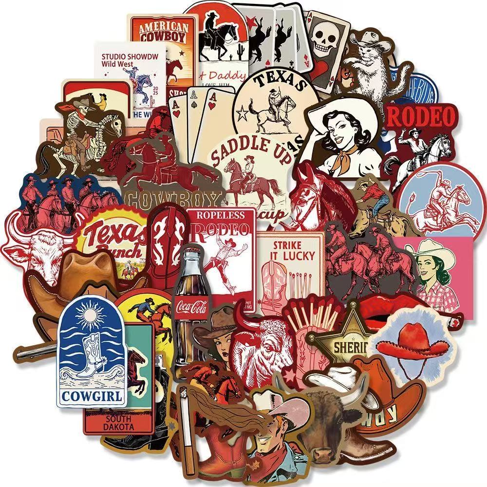 Wild West Cowboy Stickers – 50pcs
