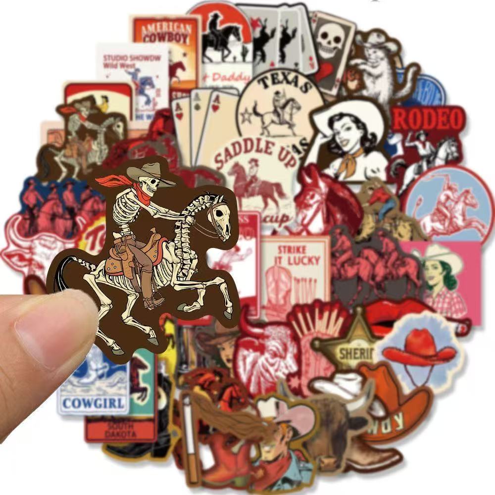 Wild West Cowboy Stickers – 50pcs