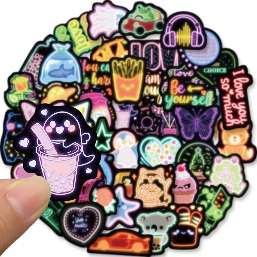 Retro Neon Stickers – 50pcs