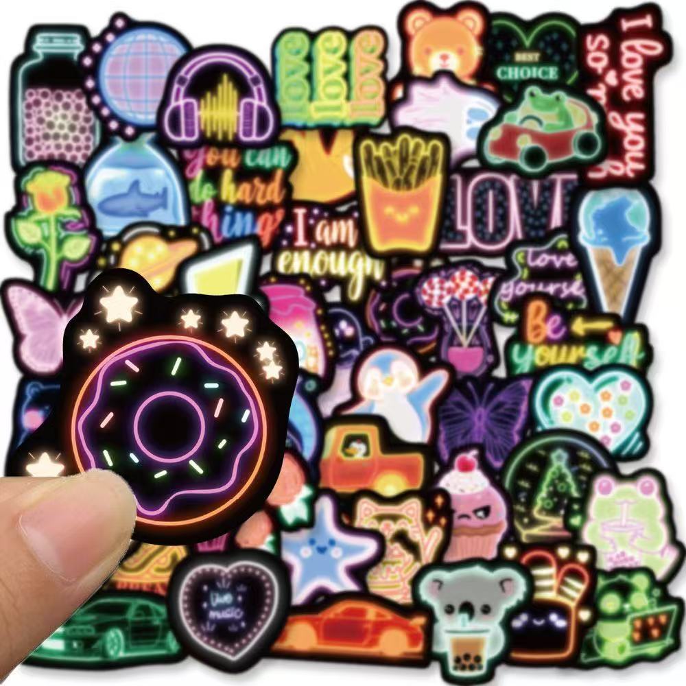 Retro Neon Stickers – 50pcs