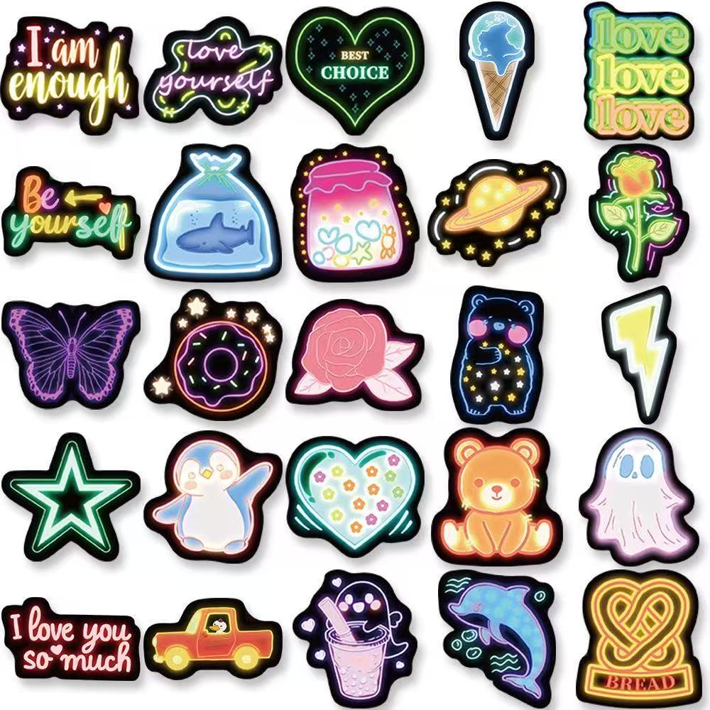 Retro Neon Stickers – 50pcs