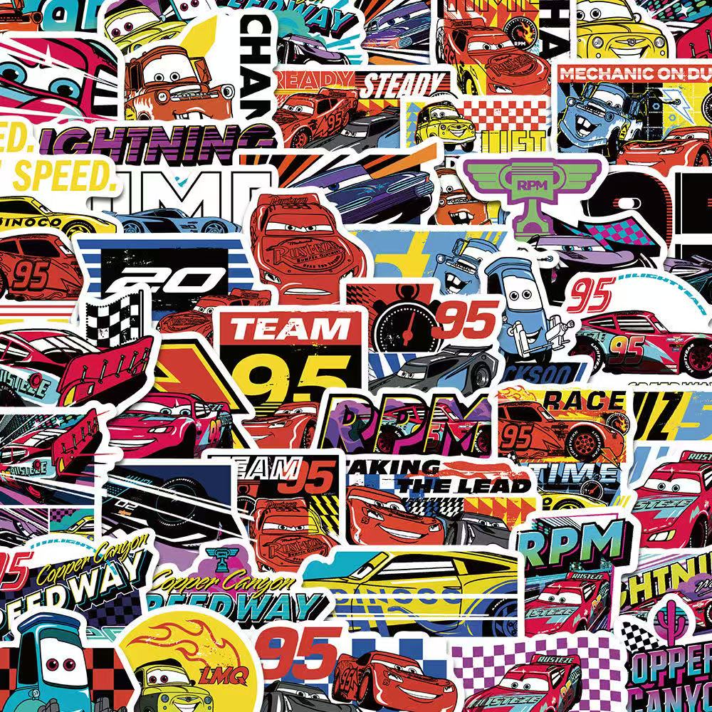 Cartoon Vehicle Stickers – 50pcs