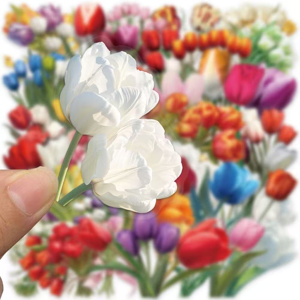 Floral Tulip Stickers – 50pcs
