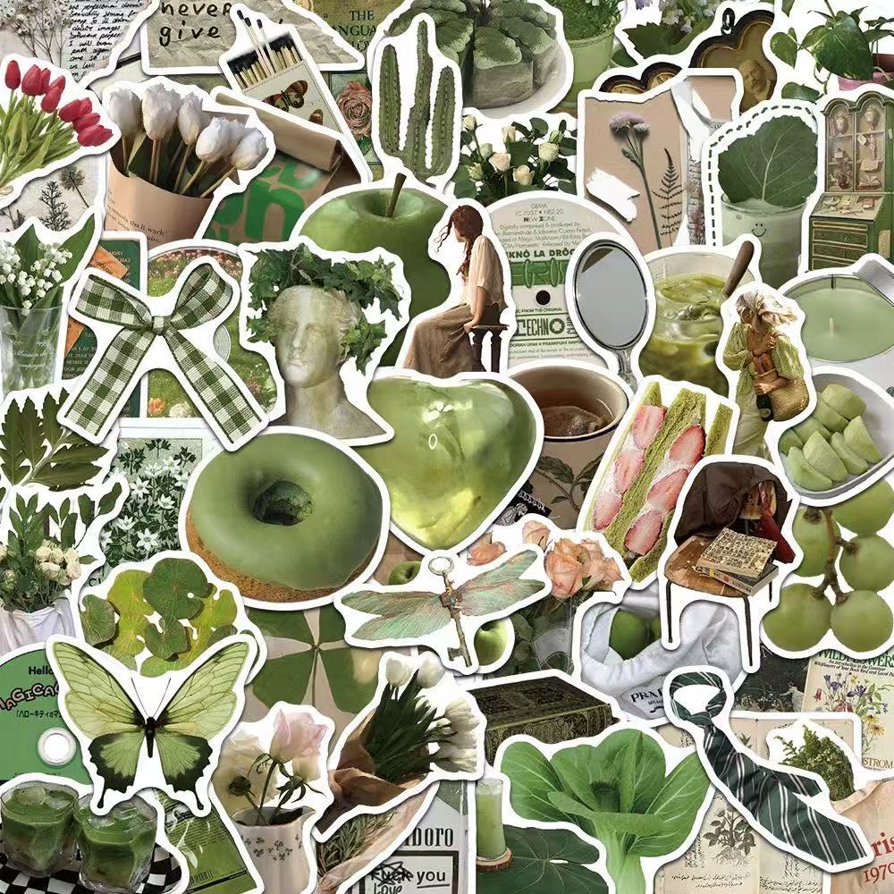 Olive Aesthetic Stickers – 62pcs