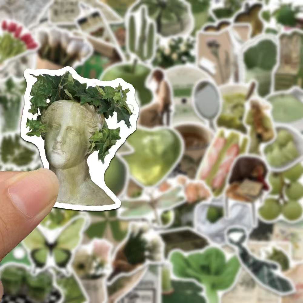 Olive Aesthetic Stickers – 62pcs