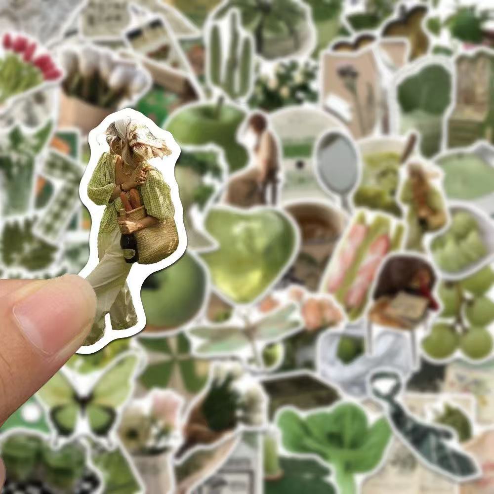 Olive Aesthetic Stickers – 62pcs