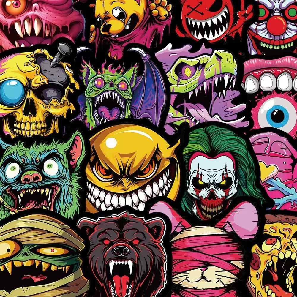 Horror Ghost Face Stickers – 50pcs