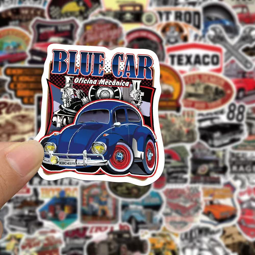 Vintage Car Stickers – 50pcs