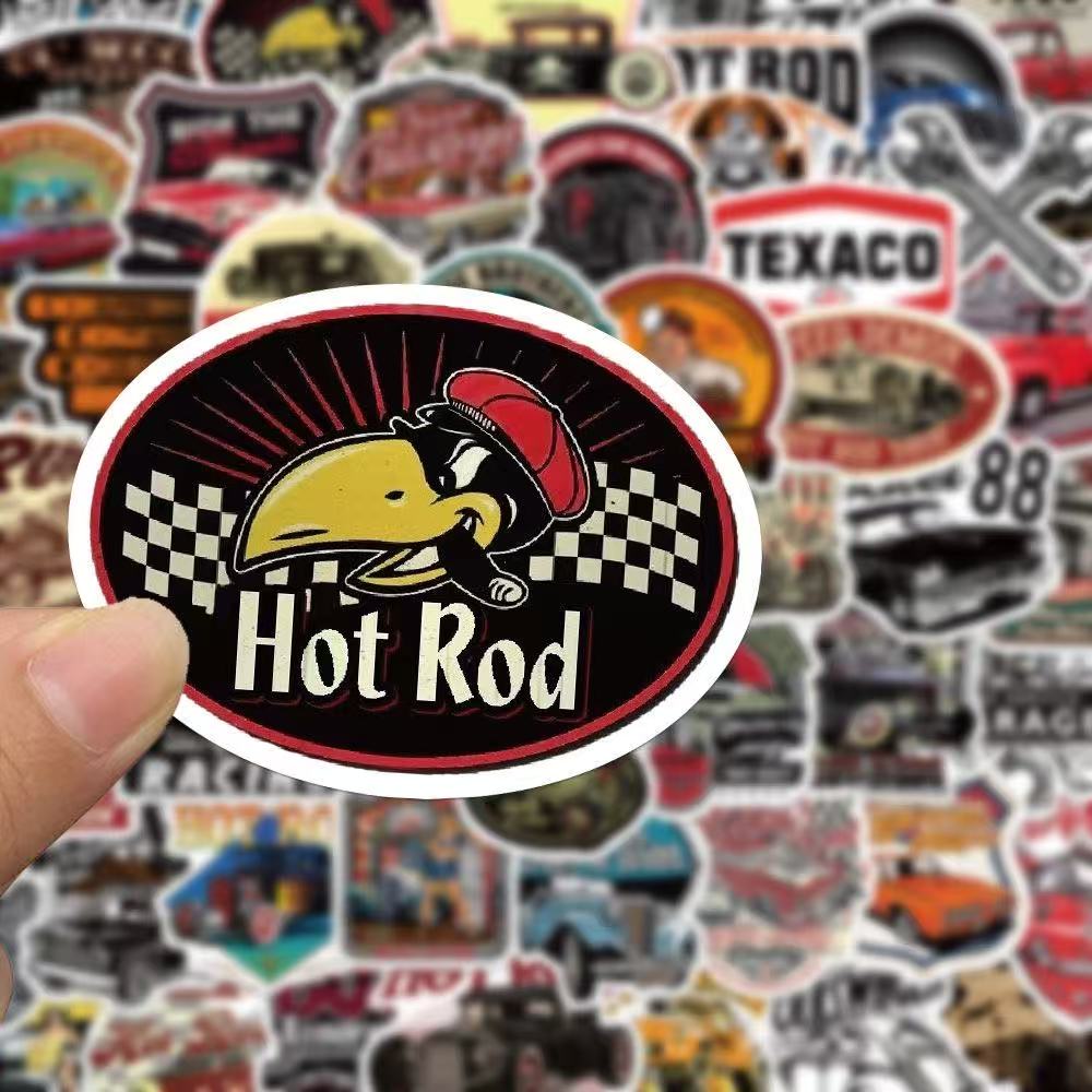 Vintage Car Stickers – 50pcs