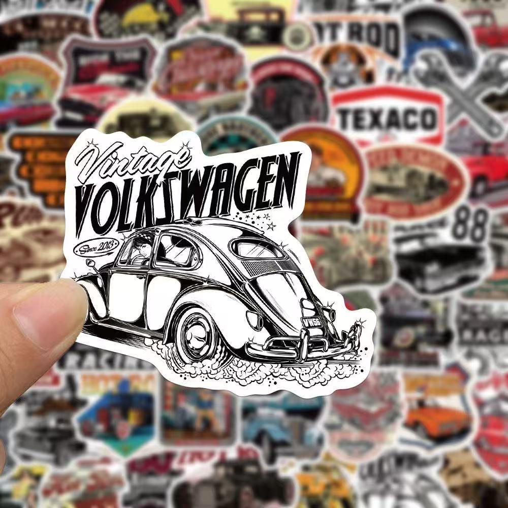 Vintage Car Stickers – 50pcs