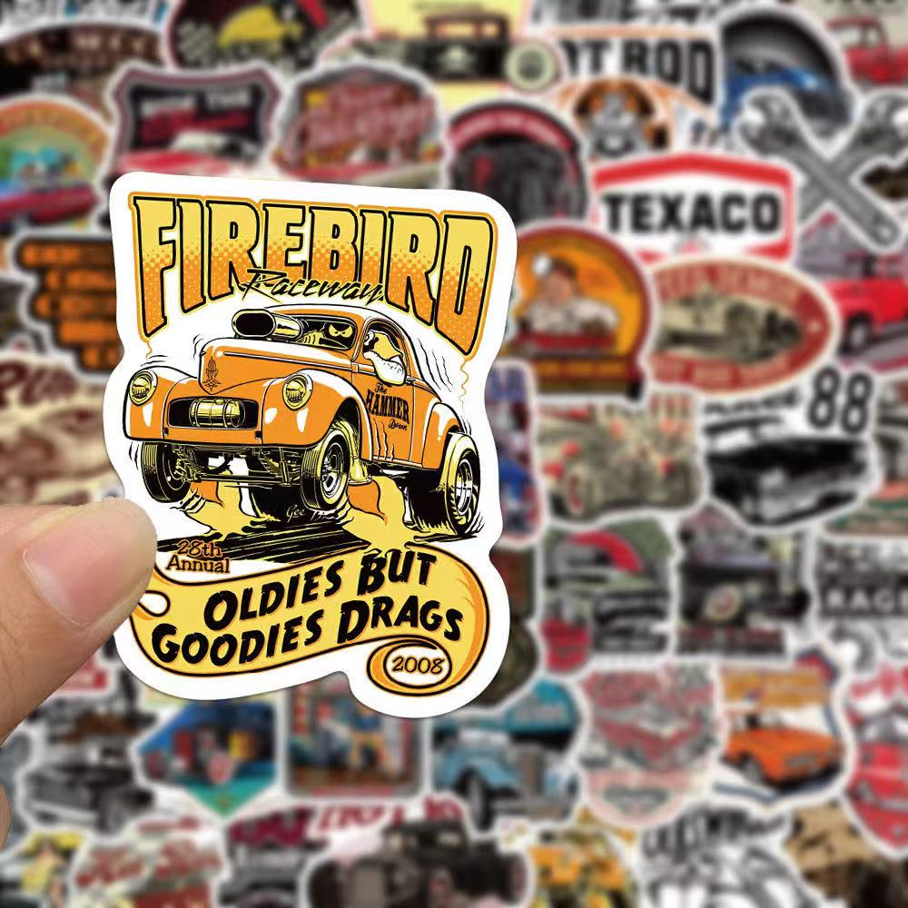 Vintage Car Stickers – 50pcs