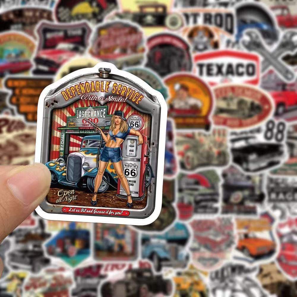 Vintage Car Stickers – 50pcs