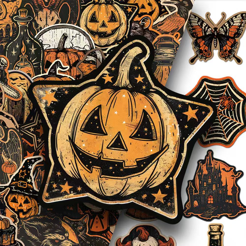 Vintage Halloween Stickers – 50pcs