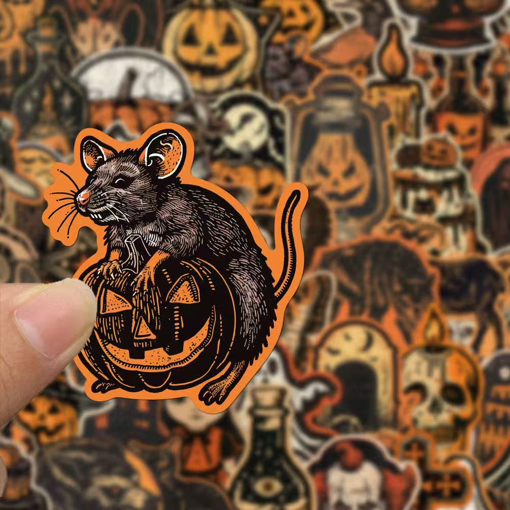 Vintage Halloween Stickers – 50pcs