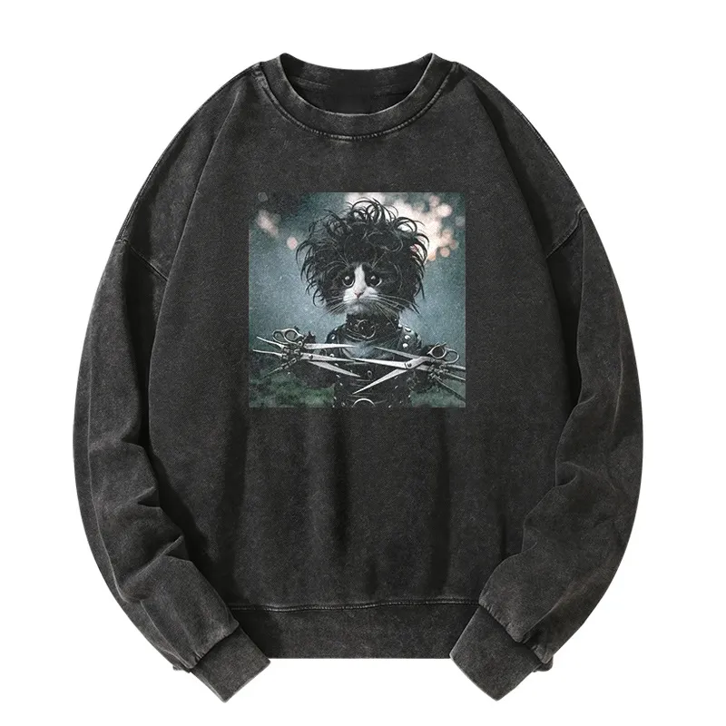 Wacky Cat Washed Sweatshirt