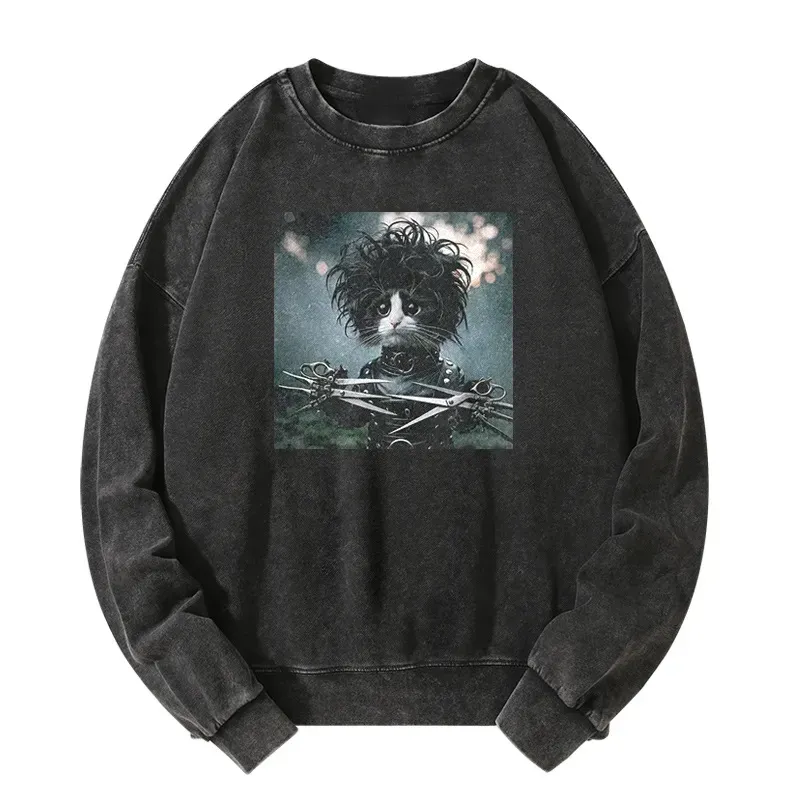 Wacky Cat Washed Sweatshirt