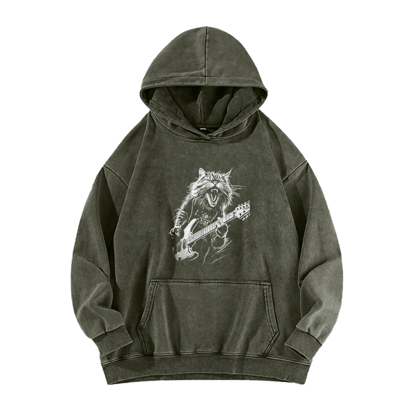 Rock Meowt Washed Hoodie