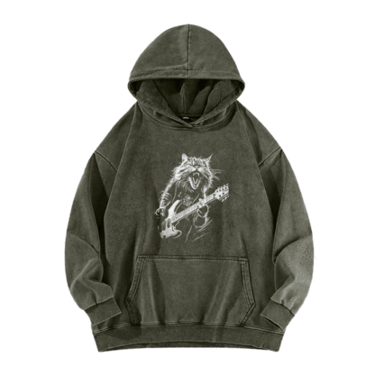 Rock Meowt Washed Hoodie