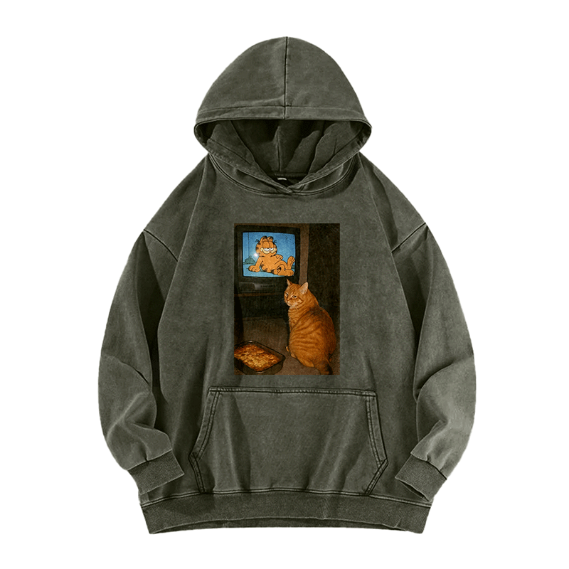 Garfield Fan Cat Washed Hoodie