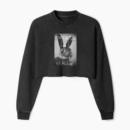 Who The Fck Is Alice Washed Crop Sweatshirt