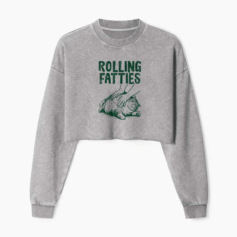 Rolling Fatties Washed Crop Sweatshirt