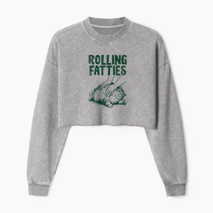 Rolling Fatties Washed Crop Sweatshirt