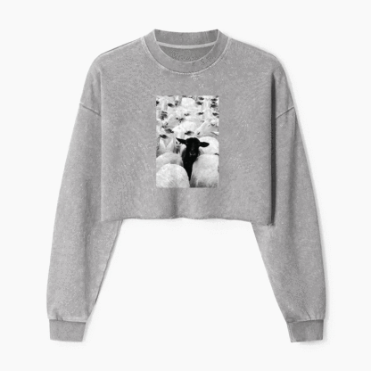 Black Sheep Washed Crop Sweatshirt