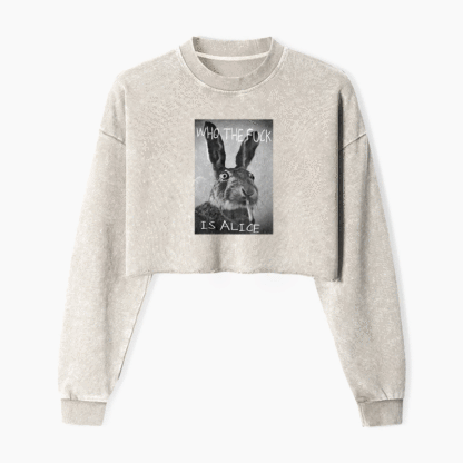 Who The Fck Is Alice Washed Crop Sweatshirt