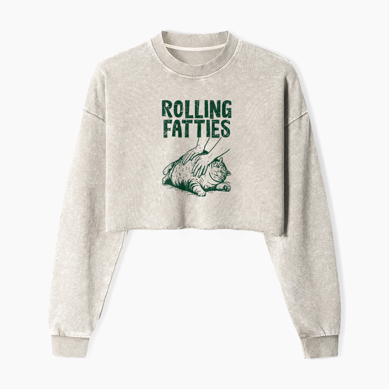Rolling Fatties Washed Crop Sweatshirt