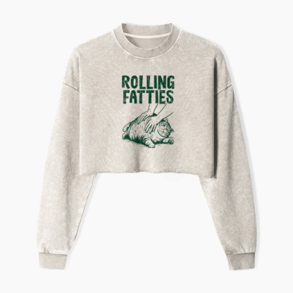 Rolling Fatties Washed Crop Sweatshirt