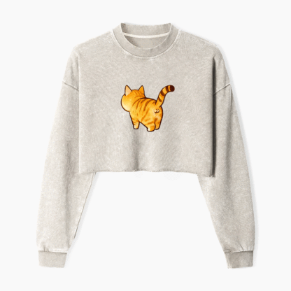Tail of Curiosity Washed Crop Sweatshirt